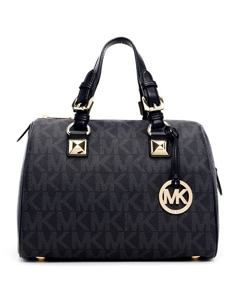 michael kors grayson grommet black satchels|michael kors grayson medium satchel.